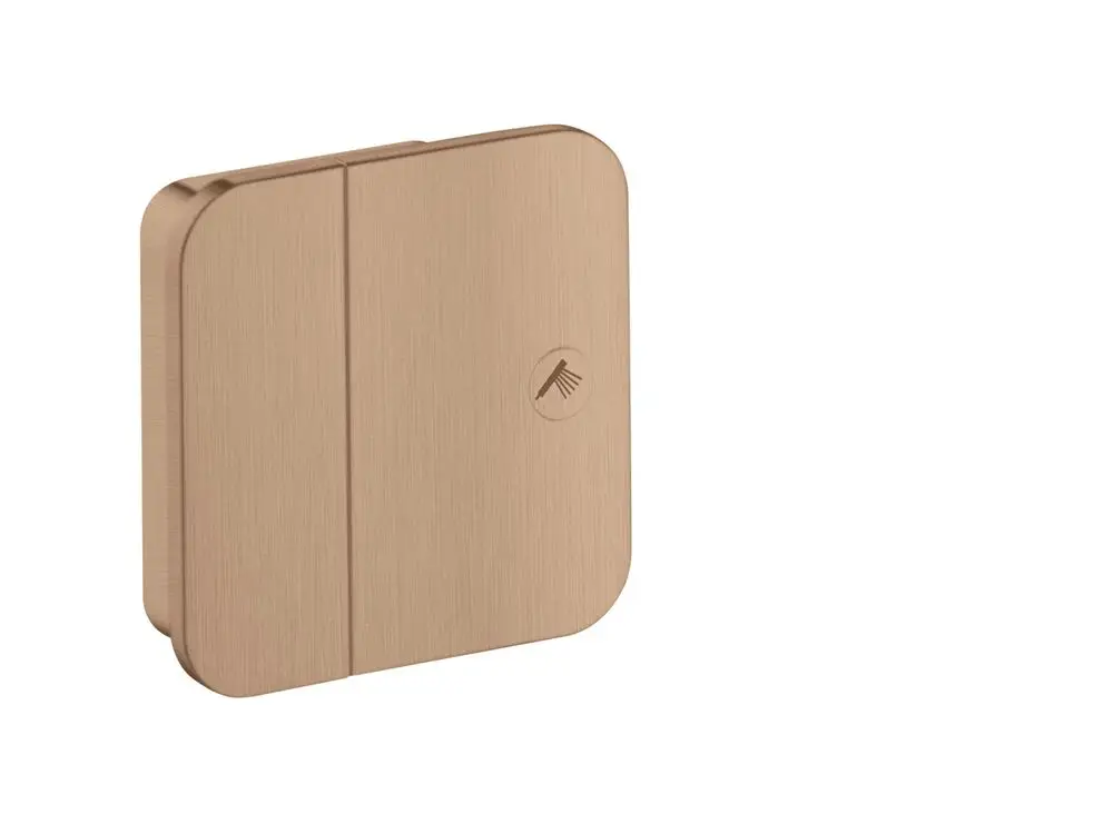 Brushed Red Gold Ventil von AXOR mit quadratischer Form und abgerundeten Ecken, geeignet für die Unterputzmontage. Minimalistisches Design ohne sichtbare mechanische Teile.